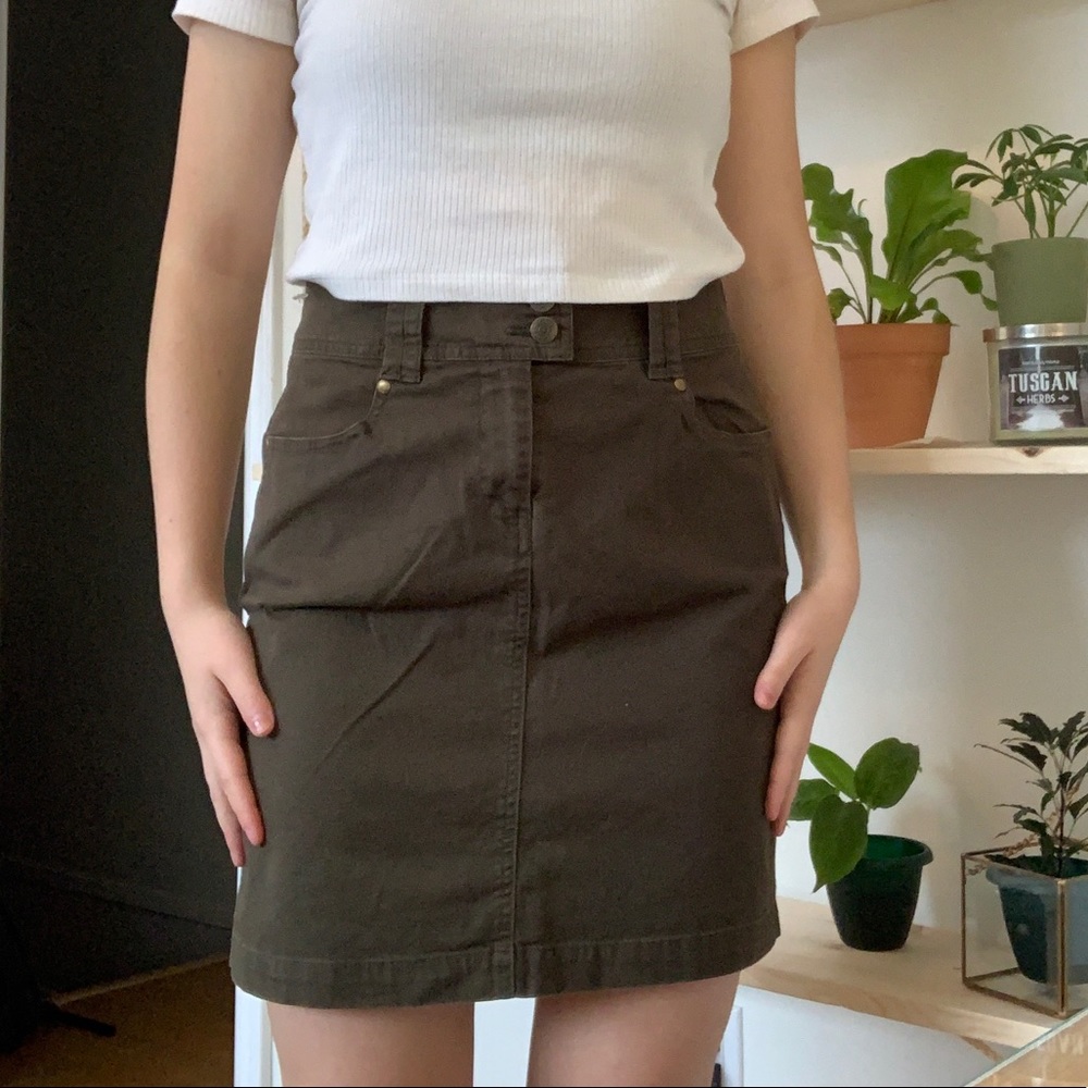 Cute army green utility work skirt
